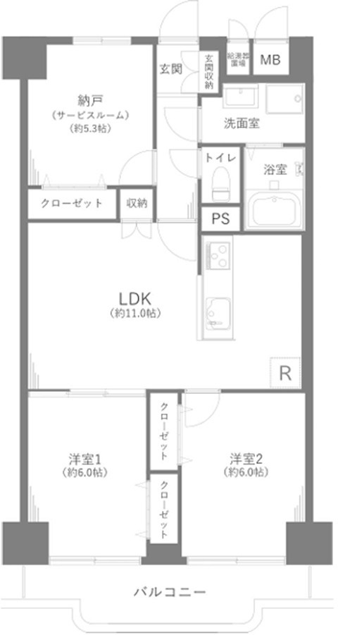 蓮根ファミールハイツ2号棟の間取り