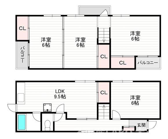 大正区鶴町1丁目戸建ての間取り