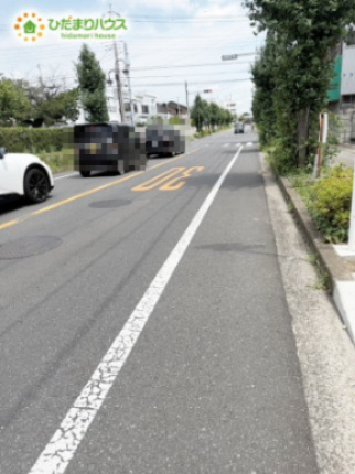 流山市江戸川台西2丁目　新築戸建　2号棟の前面道路含む現地写真|全2棟　接道：北東側約16ｍ公道