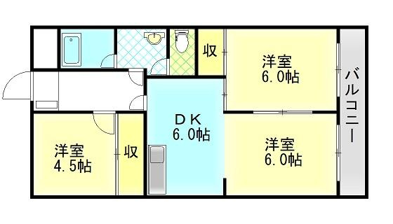 苔口マンションの間取り