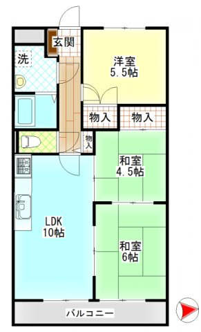 【間取り】 | ネクスト倉田　東館 | ネクスト倉田（岡山市中区倉田）RC賃貸マンション　間取り