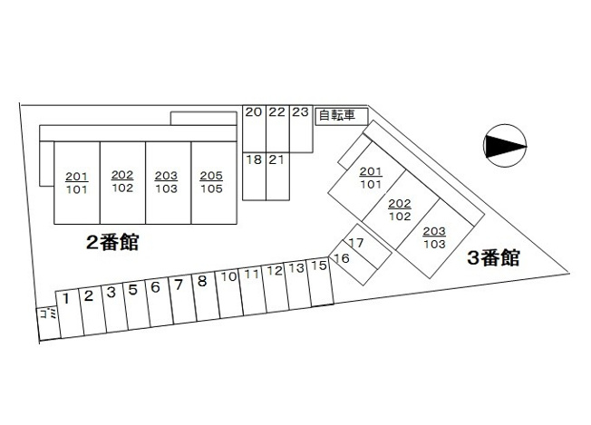 【その他】 | Calm　Hills　２番館 | 駐車場配置図