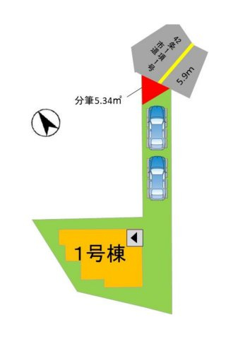 福岡市城南区南片江4丁目第1-1棟（1号棟）の区画図|配置図
