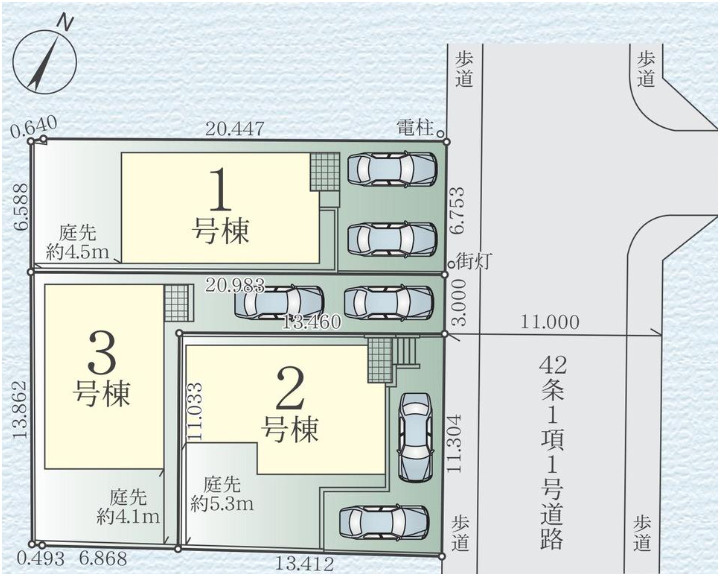 伊勢原市八幡台2丁目3期　新築戸建　全3棟2号棟の区画図