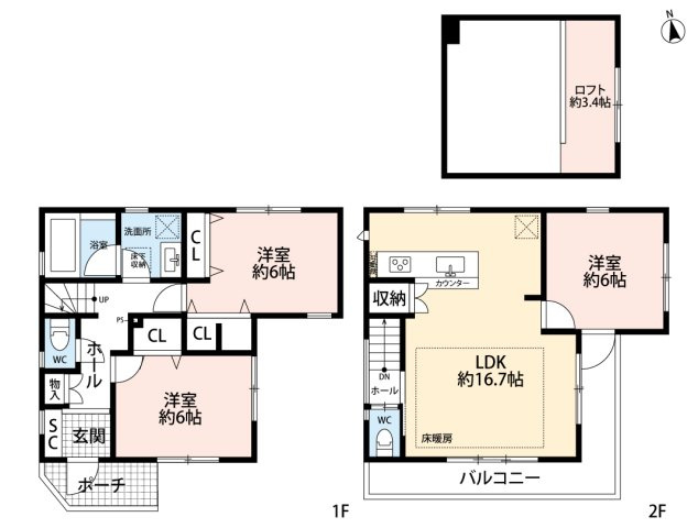 下落合4丁目戸建の間取り
