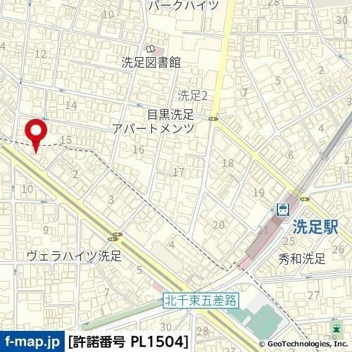 クレイシア北千束の地図