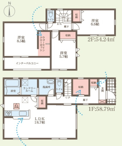 1(土)2(日)現地案内可能！　大和郡山市野垣内町　第5期の間取り|1号地