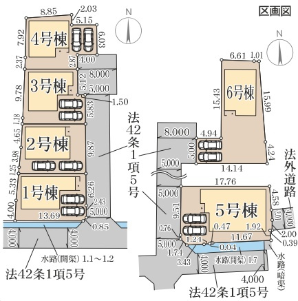 1(土)2(日)現地案内可能！　大和郡山市野垣内町　第5期の区画図|全6区画
