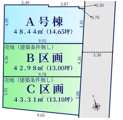 文京区白山　建築条件なし売地C区画の土地図
