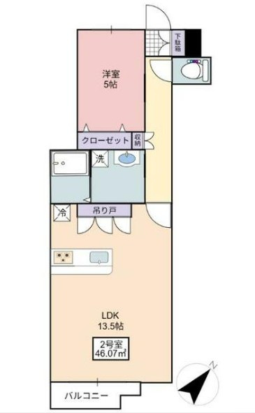 フローリッシュ大久保Ⅱの間取り