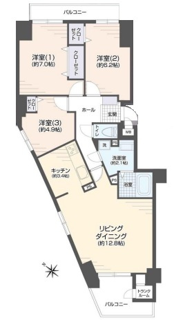 アイシティ羊ヶ丘通の間取り