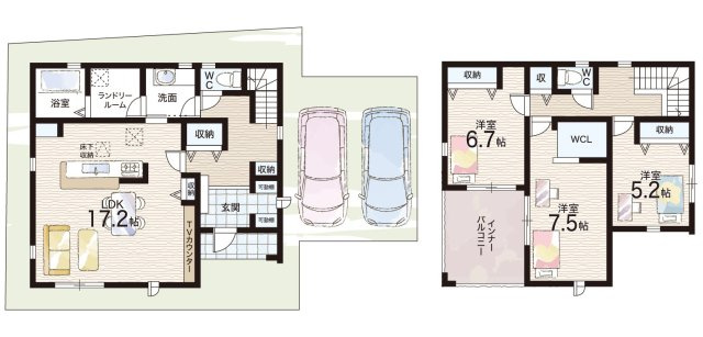 ●大和郡山市野垣内町　第5期　新築一戸建ての間取り|4号地
