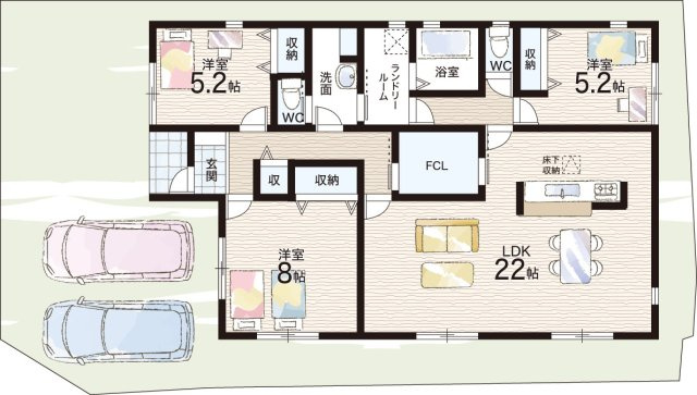 ●大和郡山市野垣内町　第5期　新築一戸建ての間取り|5号地