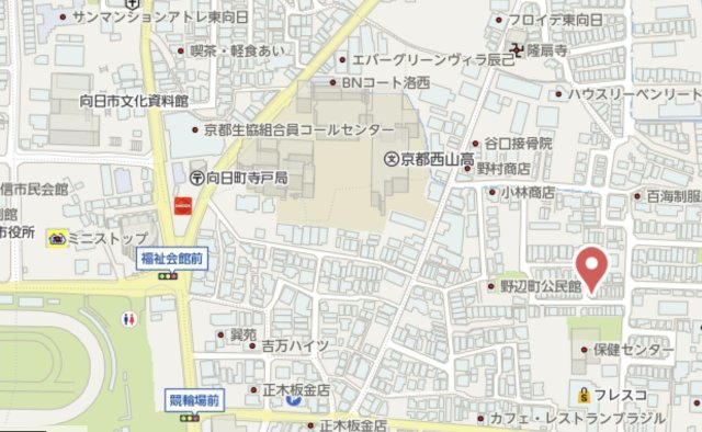 向日市寺戸町東野辺　新築戸建の地図