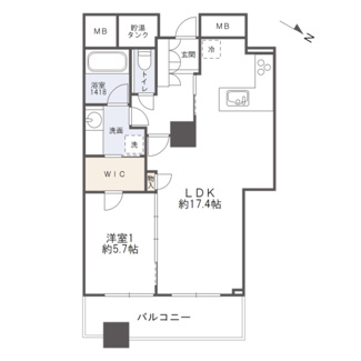 【間取り】 | ザ・タワー大阪 | 【間取り】8階・東住戸！収納充実な1LDKです◎