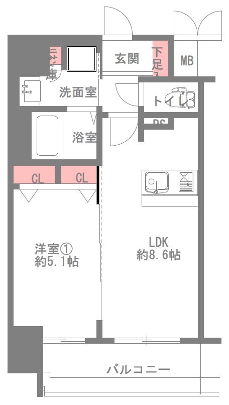 スワンズシティ大阪城ノースの間取り