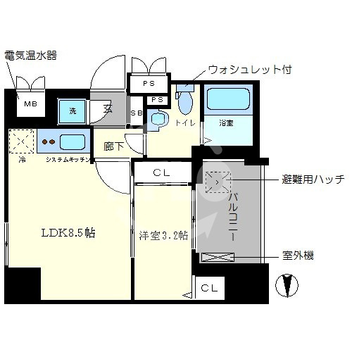 レジュールアッシュ難波MINAMIⅢの間取り|レジュールアッシュ難波MINAMI-Ⅲ　間取り