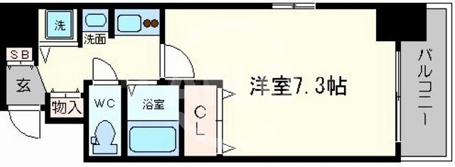 アーバンフラッツ難波東の間取り|La Douceur難波東（ラドゥセール難波東）　開放感ある間取