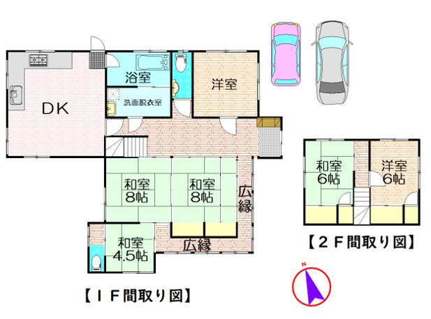 【間取り】 | 三入南２丁目 | ◎南東向き角地、１００坪超の広い敷地の６ＤＫ戸建て
日当たり眺めも良好、メンテナンス、清掃が行き届いてリフォーム無しですぐに住めます