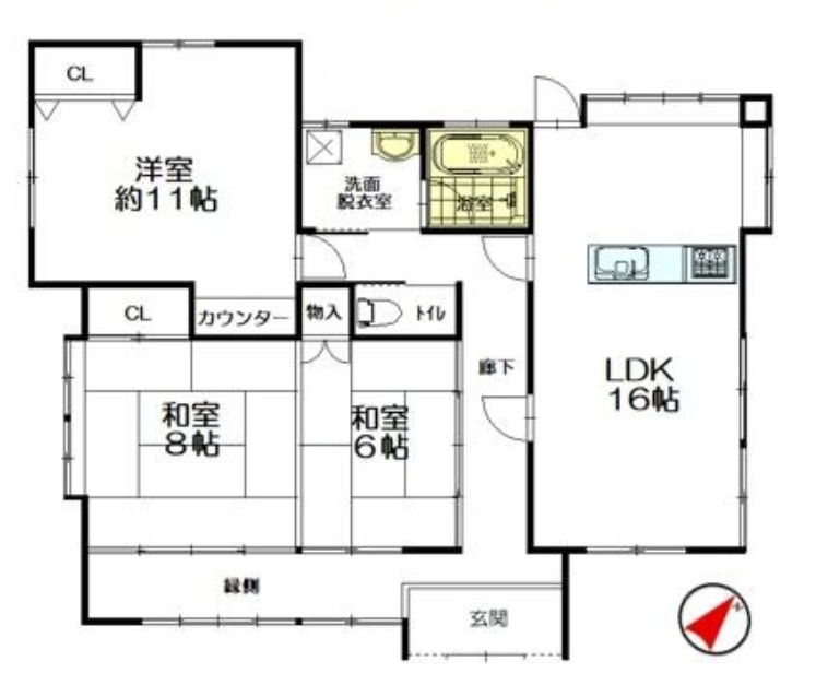 東金市南上宿　平屋中古戸建の間取り|図面と現況に相違がある場合、現況を優先致します。
