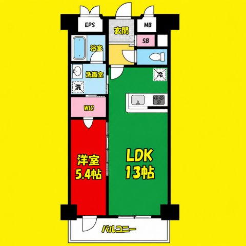 グランルクレ新栄ウエスト　名古屋市賃貸　仲介手数料無料の間取り