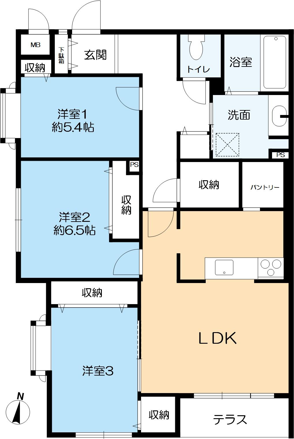 芦屋大原町パークハイムの間取り