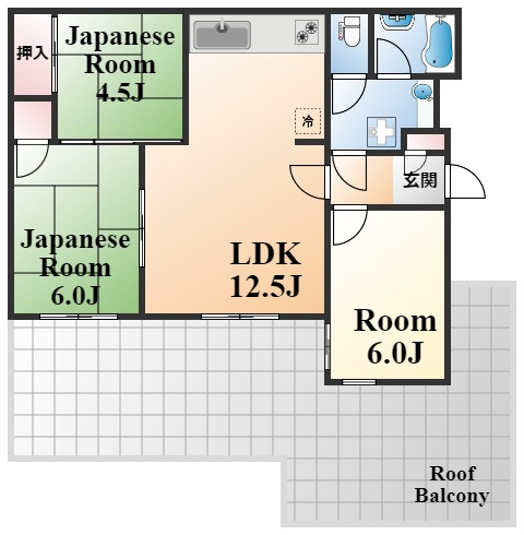 神戸市灘区篠原台の賃貸マンションの間取り