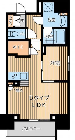 プライマル西蒲田の間取り|カウンターキッチンの1LDKウォークインクローゼット付　　