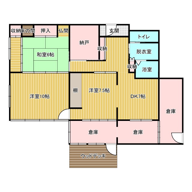 那須郡那須町　中古戸建　DIY素材におすすめ｜那須の平屋住宅の間取り