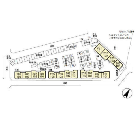 シュタットみどりの Dの区画図