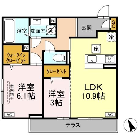 D's LIEN (ディ-ズリアン) Eの間取り