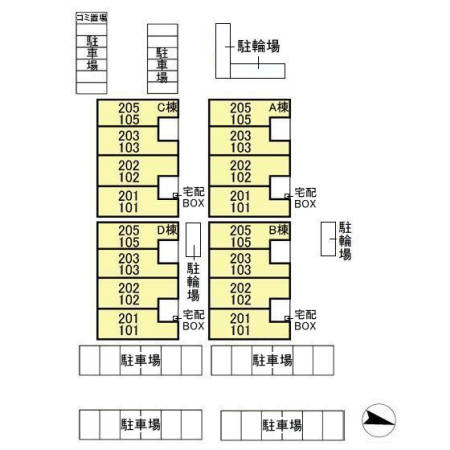 クレスト松代 ＡＢＣＤの区画図