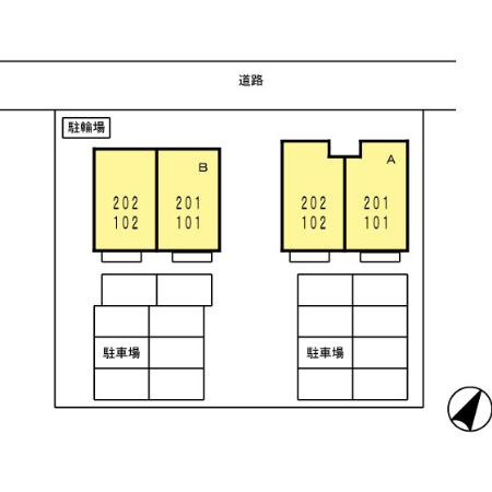 ソシエ B棟の区画図