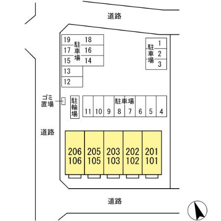 Wood Village Ⅱの駐車場
