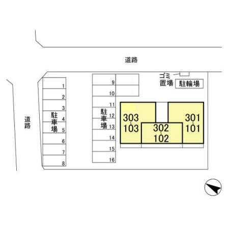 ラヴィーヌみどりのの区画図