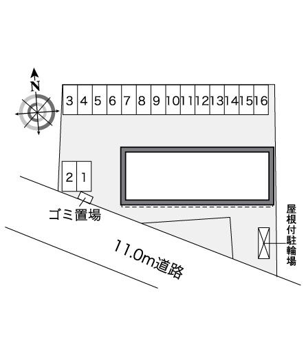 レオパレスアンジュBの区画図