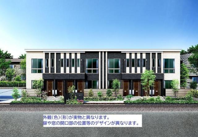 仮）土浦市蓮河原新町新築アパートの外観|完成予想図