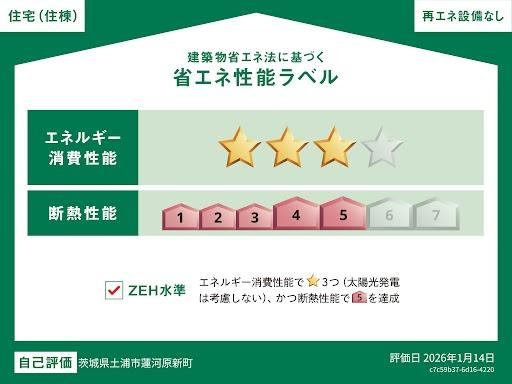 仮）土浦市蓮河原新町新築アパートの外観|省エネ性能ラベル