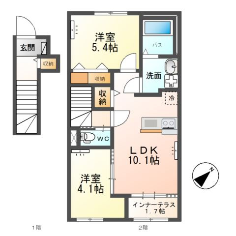 土浦市中村南２丁目新築アパート（仮の間取り