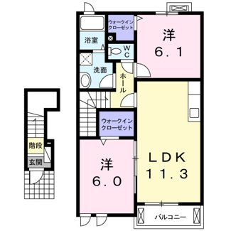 【間取り】 | カーサ　アモーレ　Ａ | 間取図