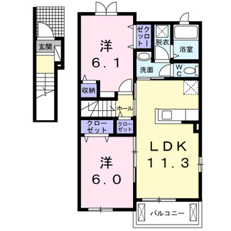 【間取り】 | ボヌール・フラグランスＥ | 間取図
