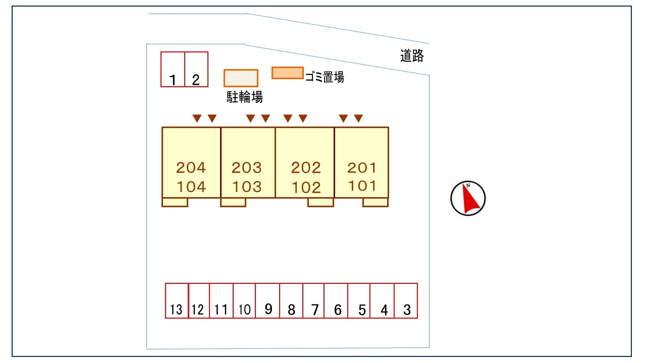 サンムーン　ゴールドスターＬＶの区画図|駐車場