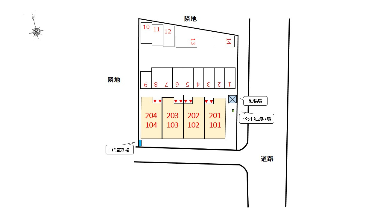 アベニーダ　はなみずきの区画図|駐車場