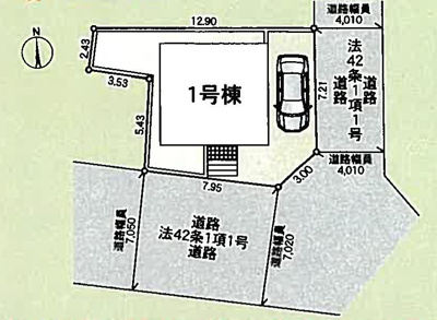 【区画図】 | 上矢部新築戸建 | 区画図は、土地の形状、境界、道路との関係を詳細に示す図面土地の正確な位置、面積、形状を把握し購入や建築計画の判断に不可欠です。区画整理や開発状況も示され、将来的な土地利用のイメージを掴む上でも重要ね。