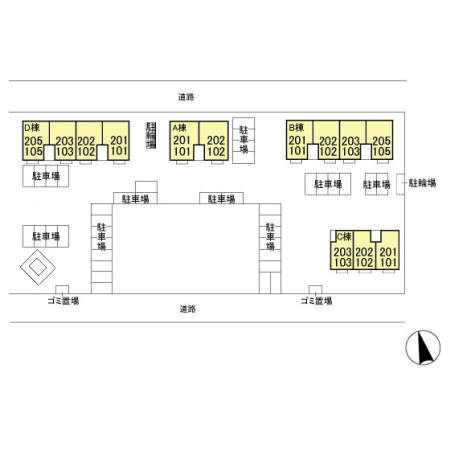 セジュール東台 ＡＢＣの区画図