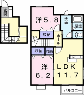 【間取り】 | グリシーヌ・パレⅡC