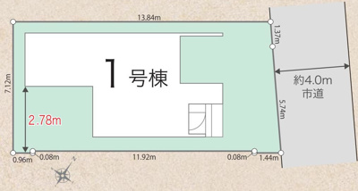 【区画図】 | 上溝新築戸建 | 区画図は、土地の形状、境界、道路との関係を詳細に示す図面土地の正確な位置、面積、形状を把握し購入や建築計画の判断に不可欠です。区画整理や開発状況も示され、将来的な土地利用のイメージを掴む上でも重要。