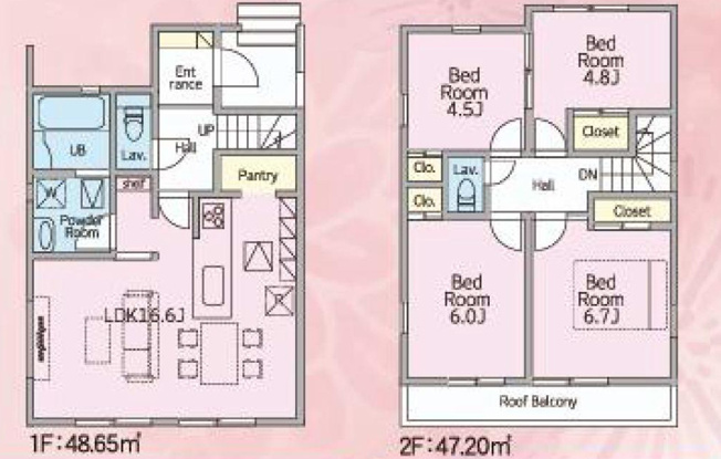 【間取り】 | 光が丘新築戸建 | 4LDKはリビングダイニングキッチンと4つの居室がある間取りで、大家族や二世帯住宅に最適。広々としたリビングで家族団らんを楽しみ、個室でプライベートな時間も確保でき、快適な生活を送ることができますよ。