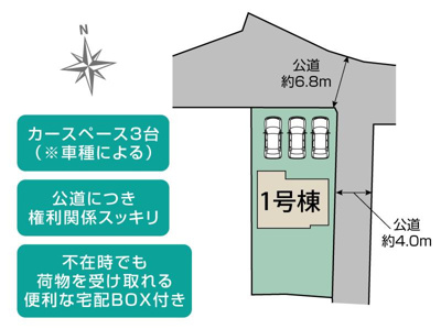 【区画図】 | 磐田市上南田 新築建売 1号棟 | 1号棟の区画図です