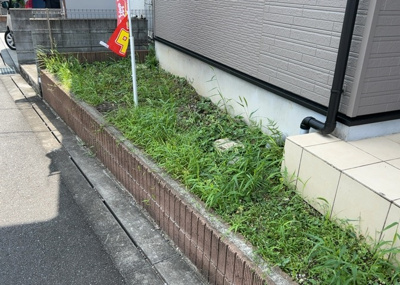 【庭】 | 山際中古戸建 | 庭があることでガーデニングや家庭菜園はもちろん、こどもの遊び場やペットを放して遊ぶことができます。また、家の周囲に余裕があるということです。隣地との間があれば、十分な日当たりと、風通しが確保できます。